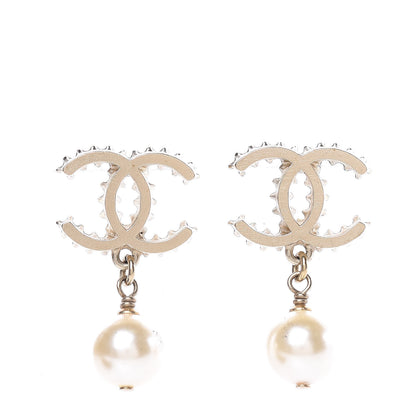 Chanel Pearl CC Drop Earrings Gold 1 of 6