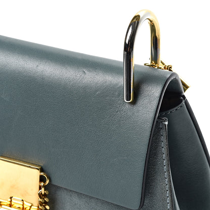 Chloe Suede Smooth Calfskin Mini Drew Shoulder Bag Cloudy Blue 6 of 11