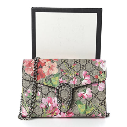 Gucci GG Supreme Monogram Blooms Mini Dionysus Chain Wallet Beige Multicolor Dry Rose 11 of 11
