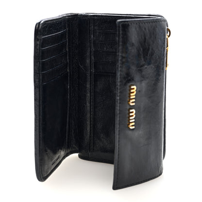 Miu Miu Vitello Lux Matelasse Lux Bi-Fold Compact Wallet Black 5 of 6