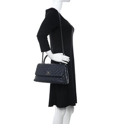 Chanel Caviar Quilted Small Coco Handle Flap Navy 2 of 10