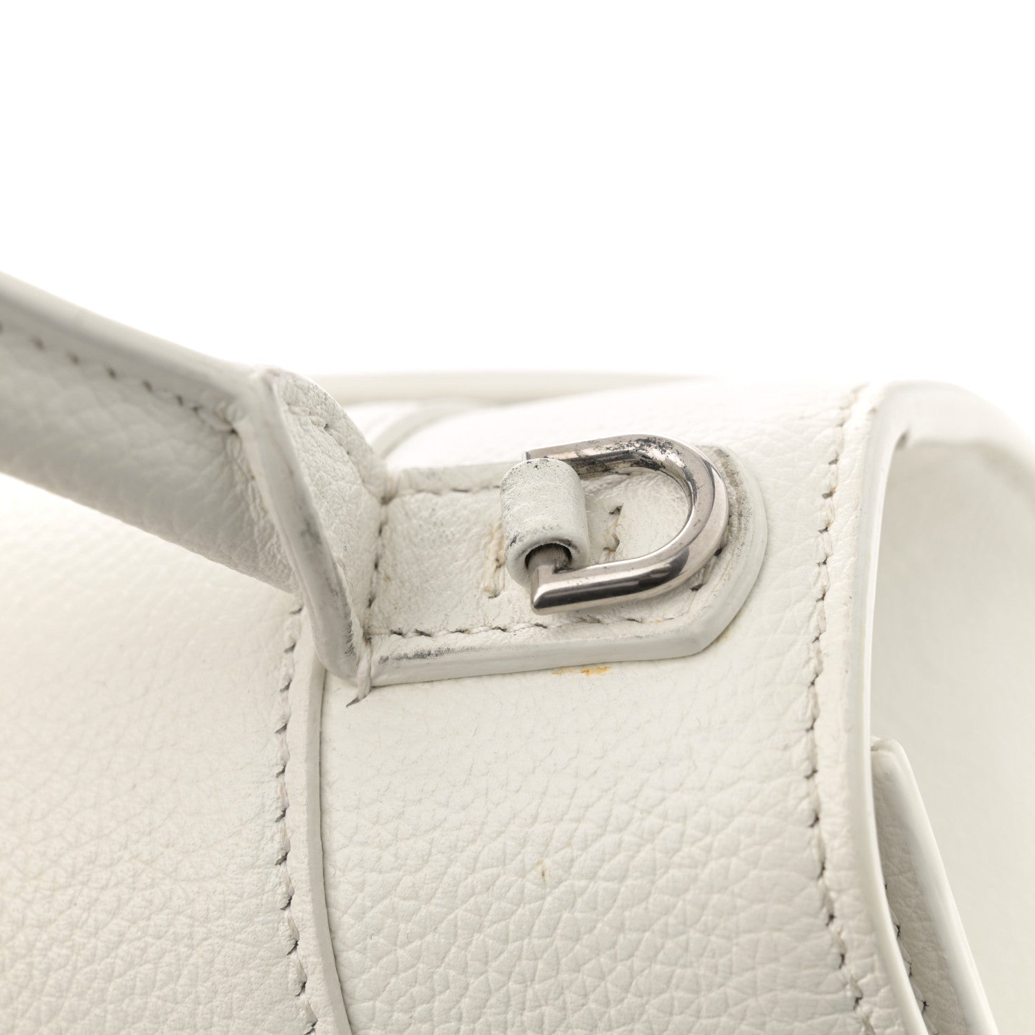 Balenciaga Grained Calfskin Small Hourglass Top Handle Bag White 12 of 18