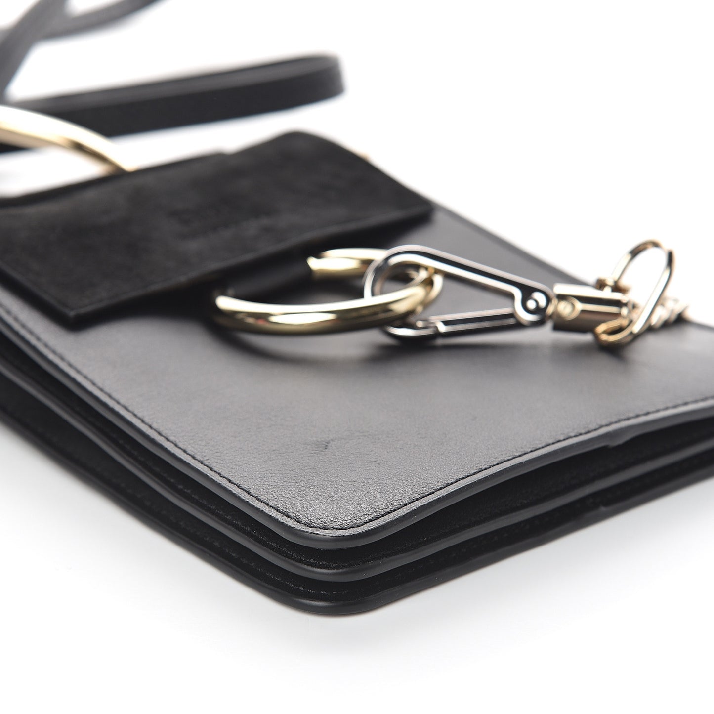 Suede Calfskin Mini Faye Bracelet Bag Black