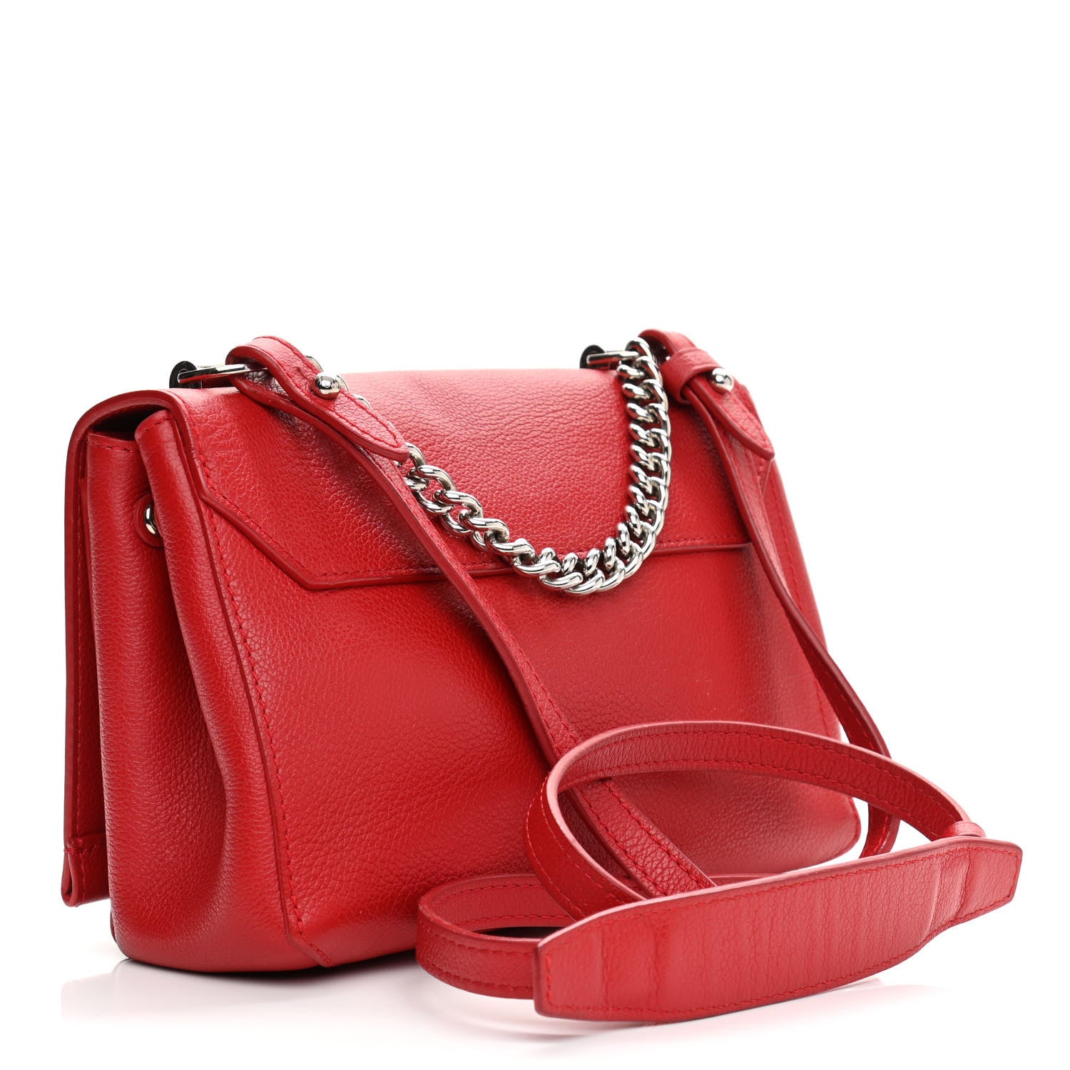 Louis Vuitton Calfskin Lockme II Chain Bag BB Rubis 3 of 14