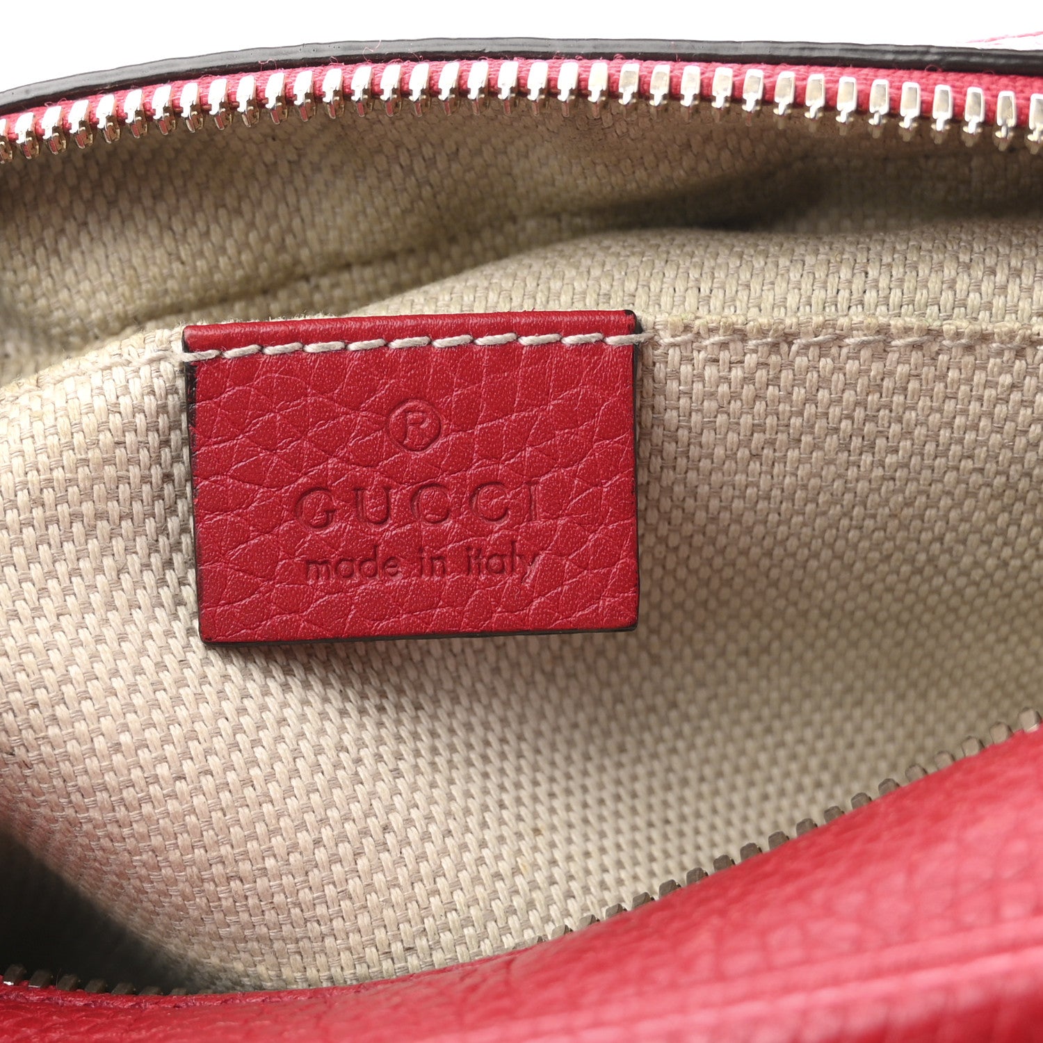 Gucci Pebbled Calfskin Small Soho Disco Bag Tabasco Red 6 of 15