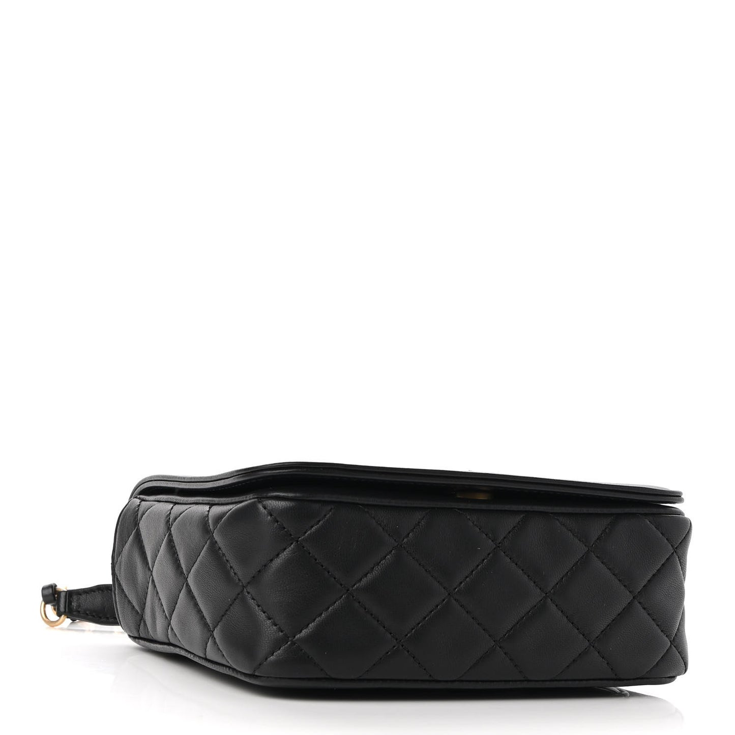 Lambskin Quilted Lucky Charms CC Crossbody Messenger Flap Black