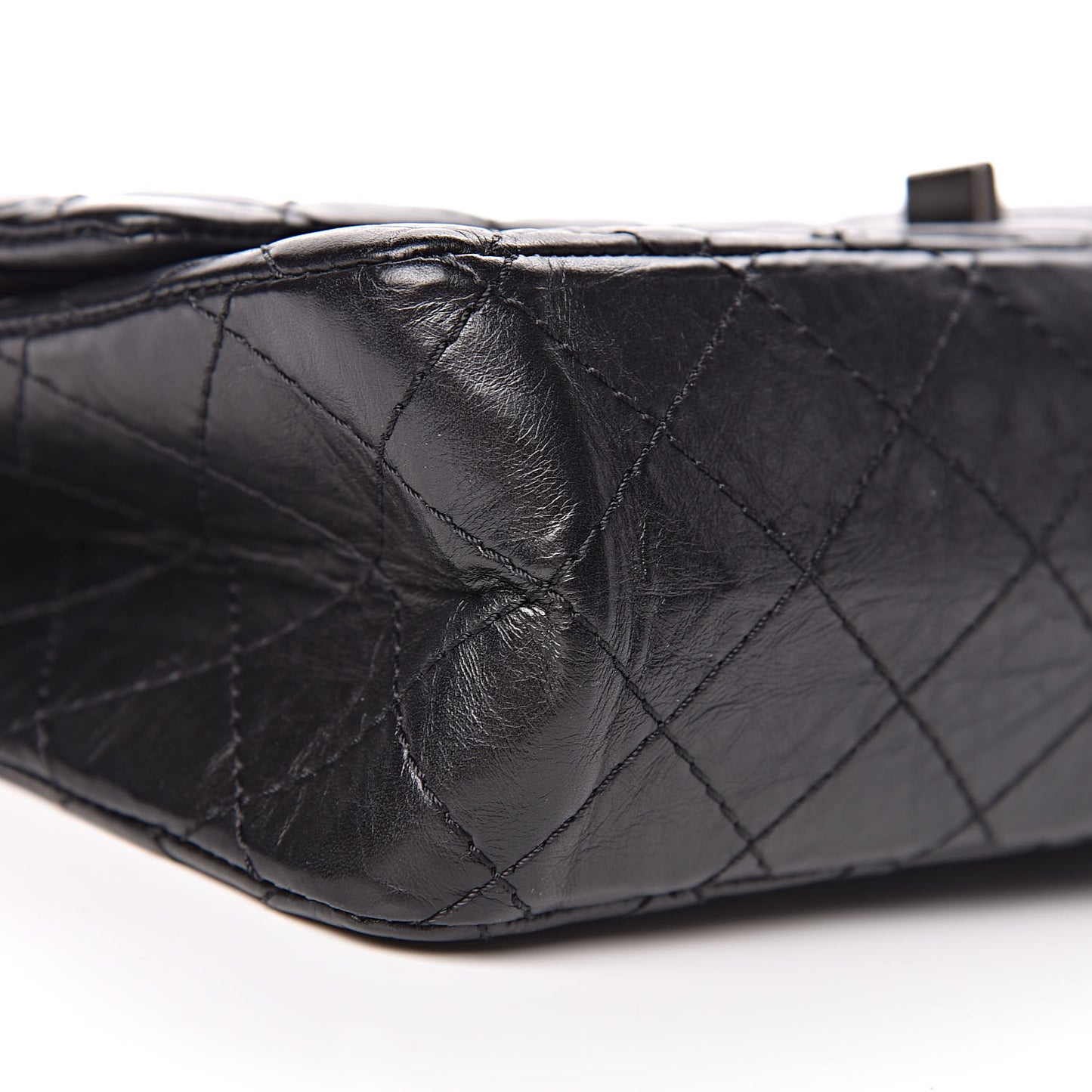 Aged Calfskin Quilted 2.55 Reissue 225 Flap Black