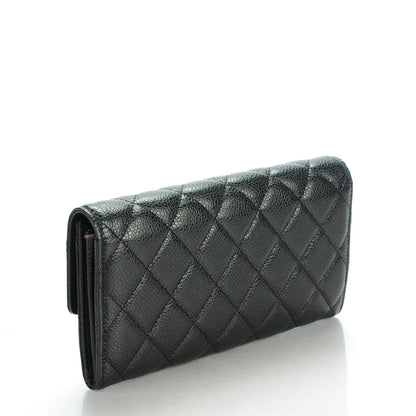 Chanel Caviar Quilted Long Flap Wallet Black 3 of 8
