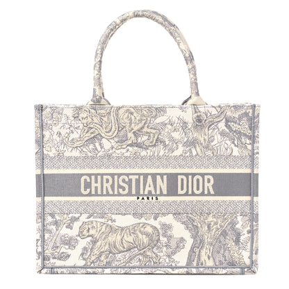 Christian Dior Canvas Embroidered Medium Dioriviera Toile De Jouy Book Tote Gray 1 of 10