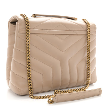 Saint Laurent Calfskin Y Quilted Monogram Small Loulou Chain Satchel Dark Beige 3 of 16