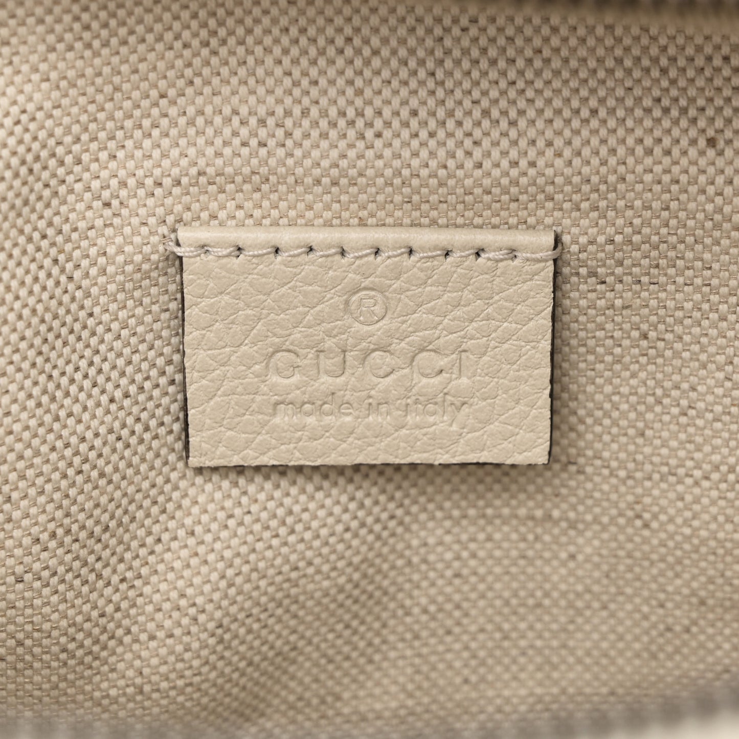 Grained Calfskin Logo Belt Bag White