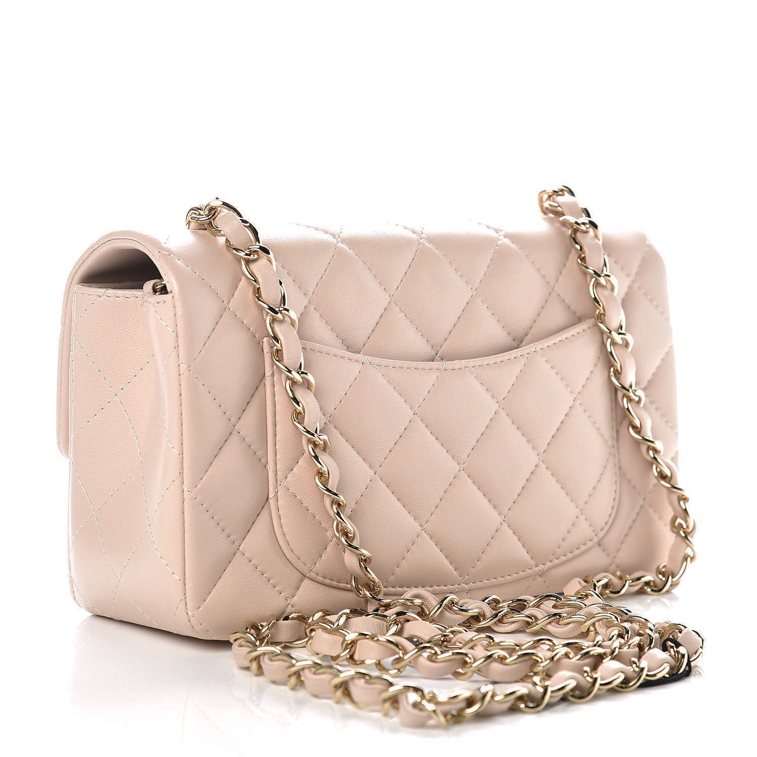 Chanel Lambskin Quilted Mini Rectangular Flap Light Beige 3 of 10