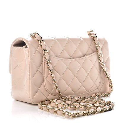 Chanel Lambskin Quilted Mini Rectangular Flap Light Beige 3 of 10