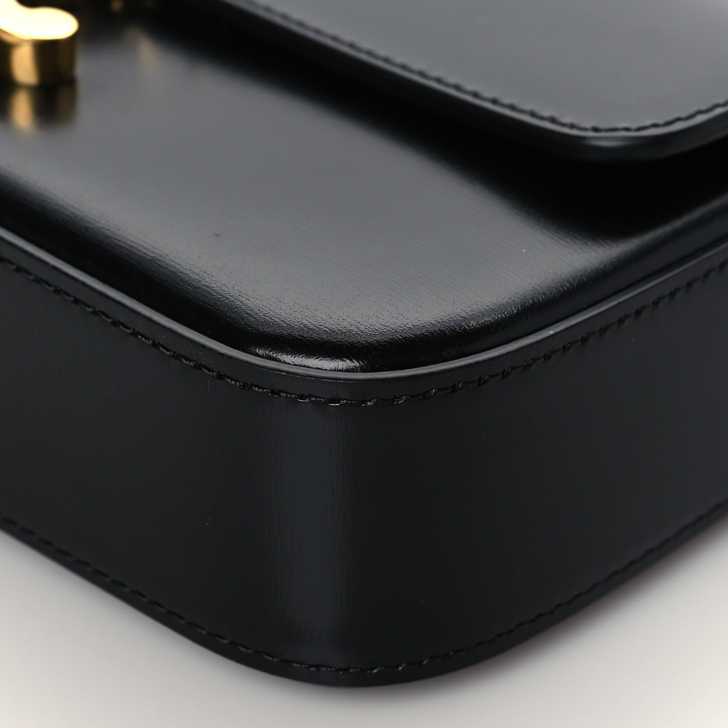 Celine Shiny Calfskin Triomphe Chain Shoulder Bag Black 8 of 8