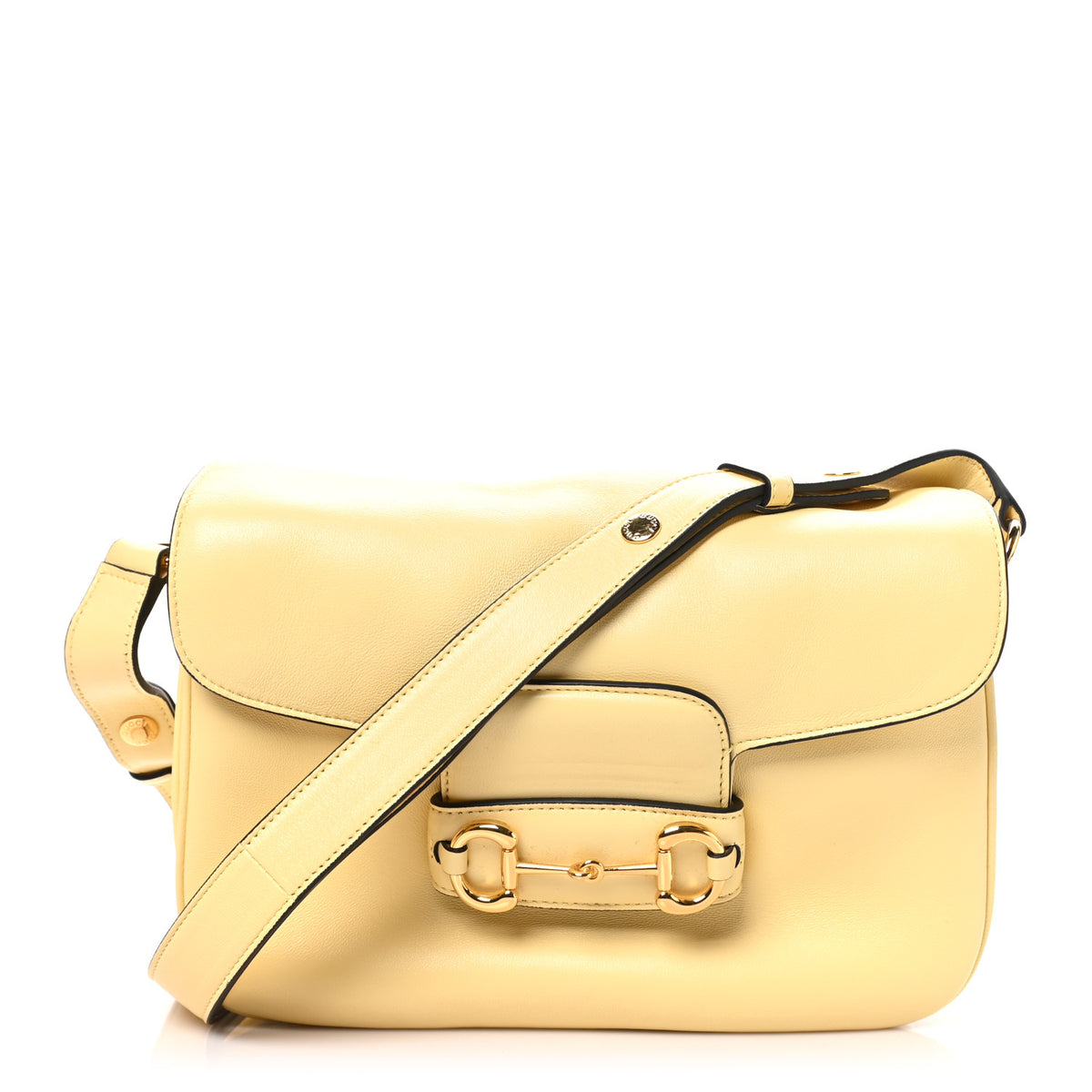 Gucci Calfskin Horsebit 1955 Aura Small Shoulder Bag Daylight Yellow 1 of 11