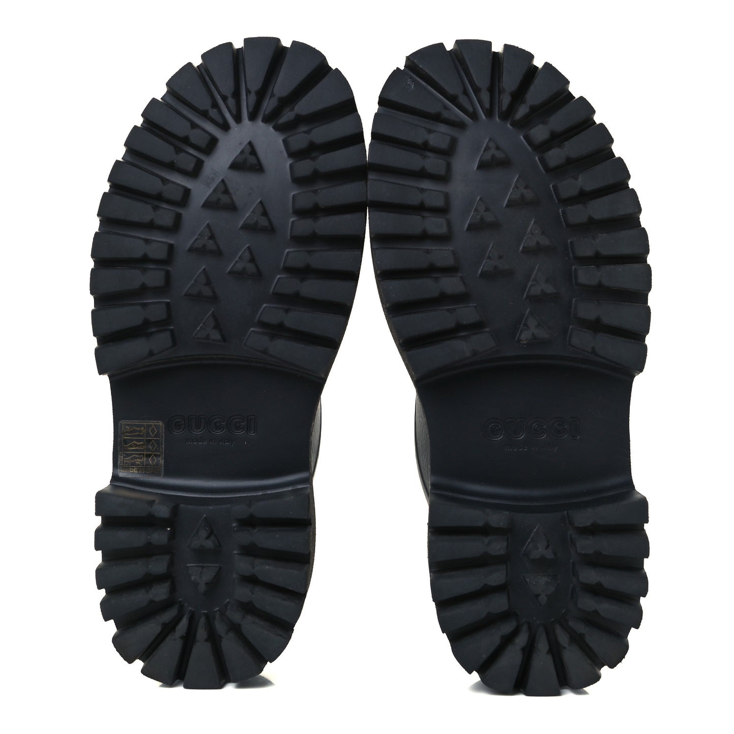 Rubber GG Monogram Perforated Elea Platform 55mm Lug Sole Sandals 38 Black