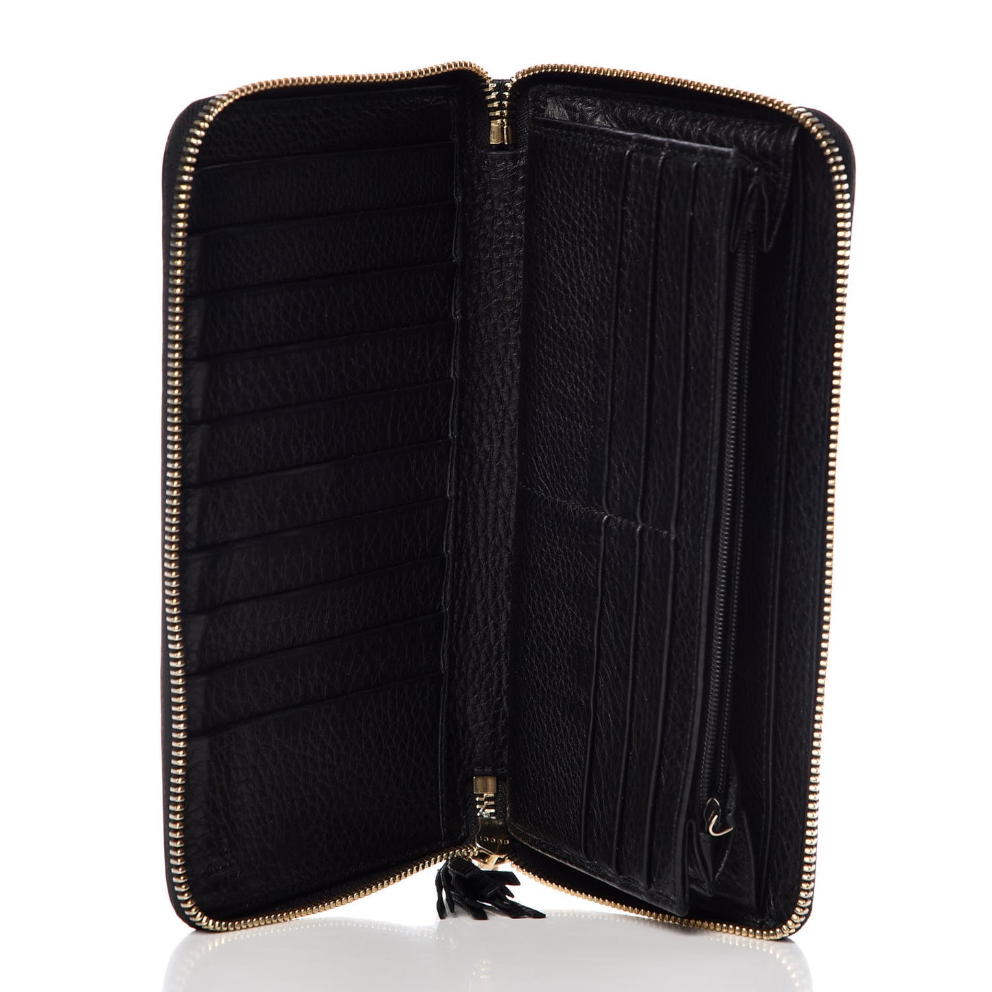 Calfskin Soho Zip Around Wallet Black