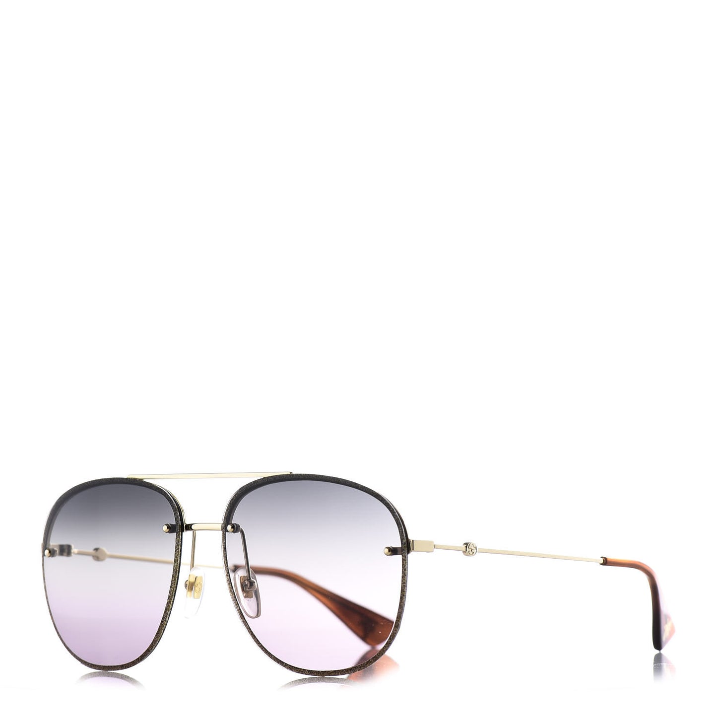 Metal Aviator Glitter Sunglasses GG0227S Gold
