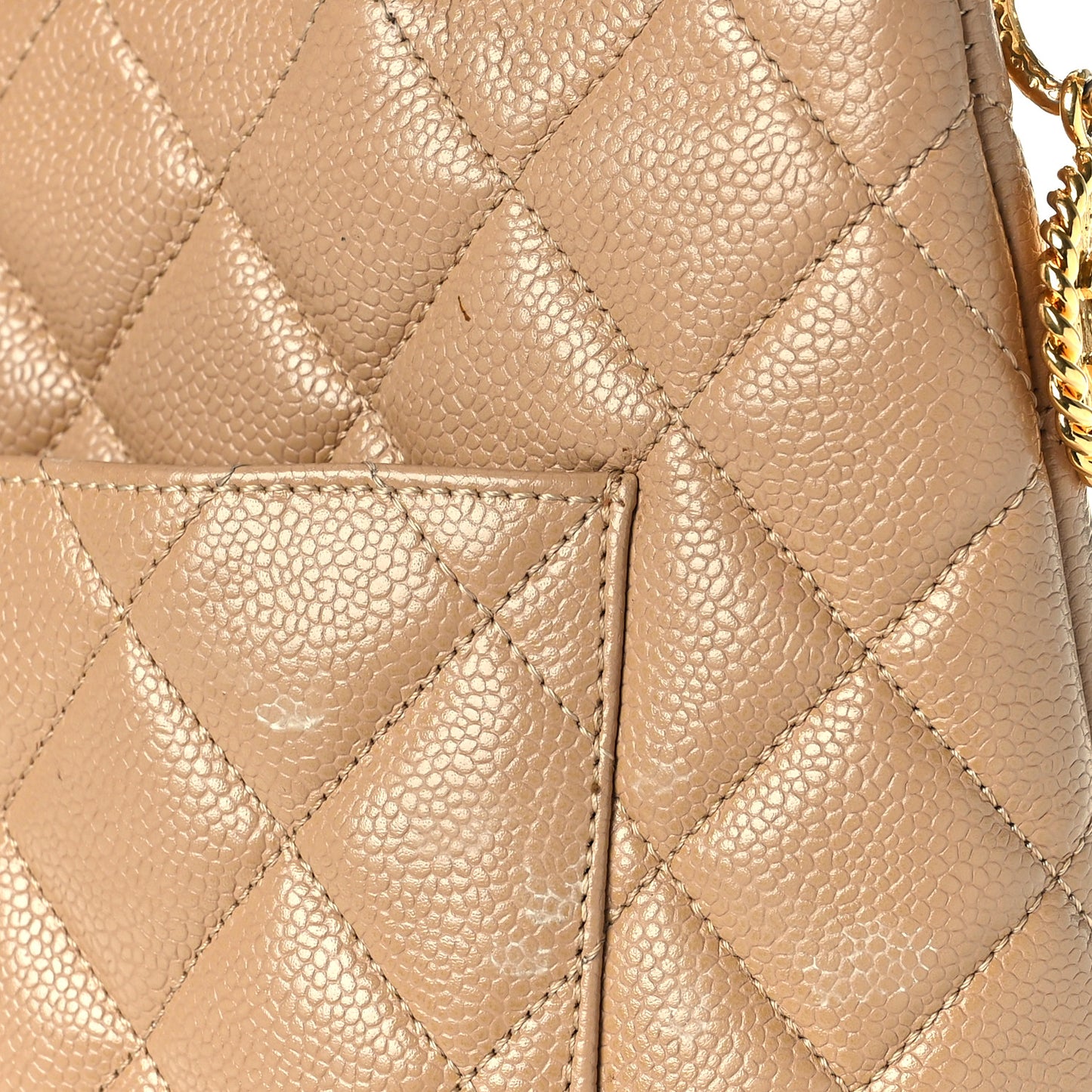 Caviar Quilted Medallion Tote Beige