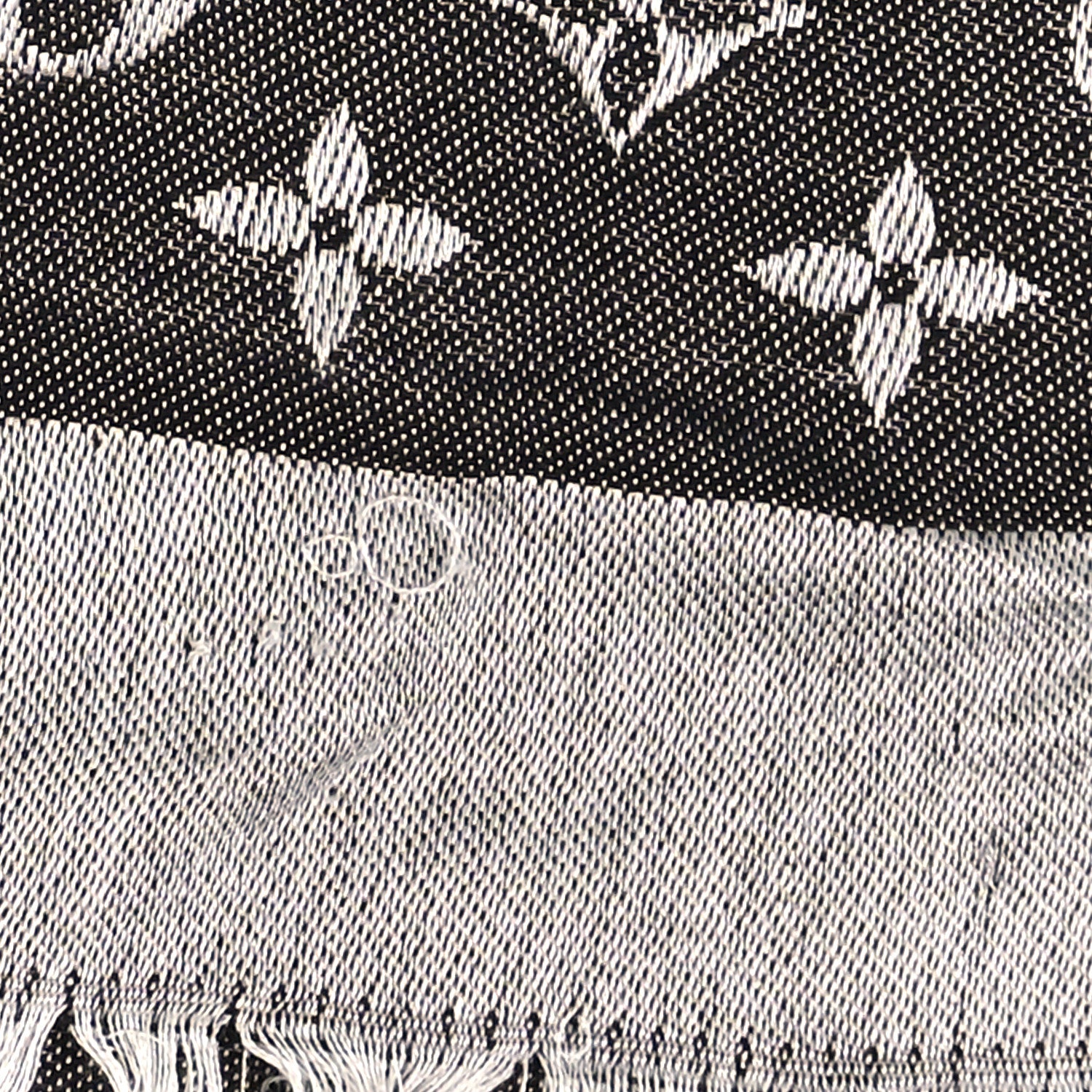 Louis Vuitton Silk Wool Monogram Denim Shawl Black 3 of 3