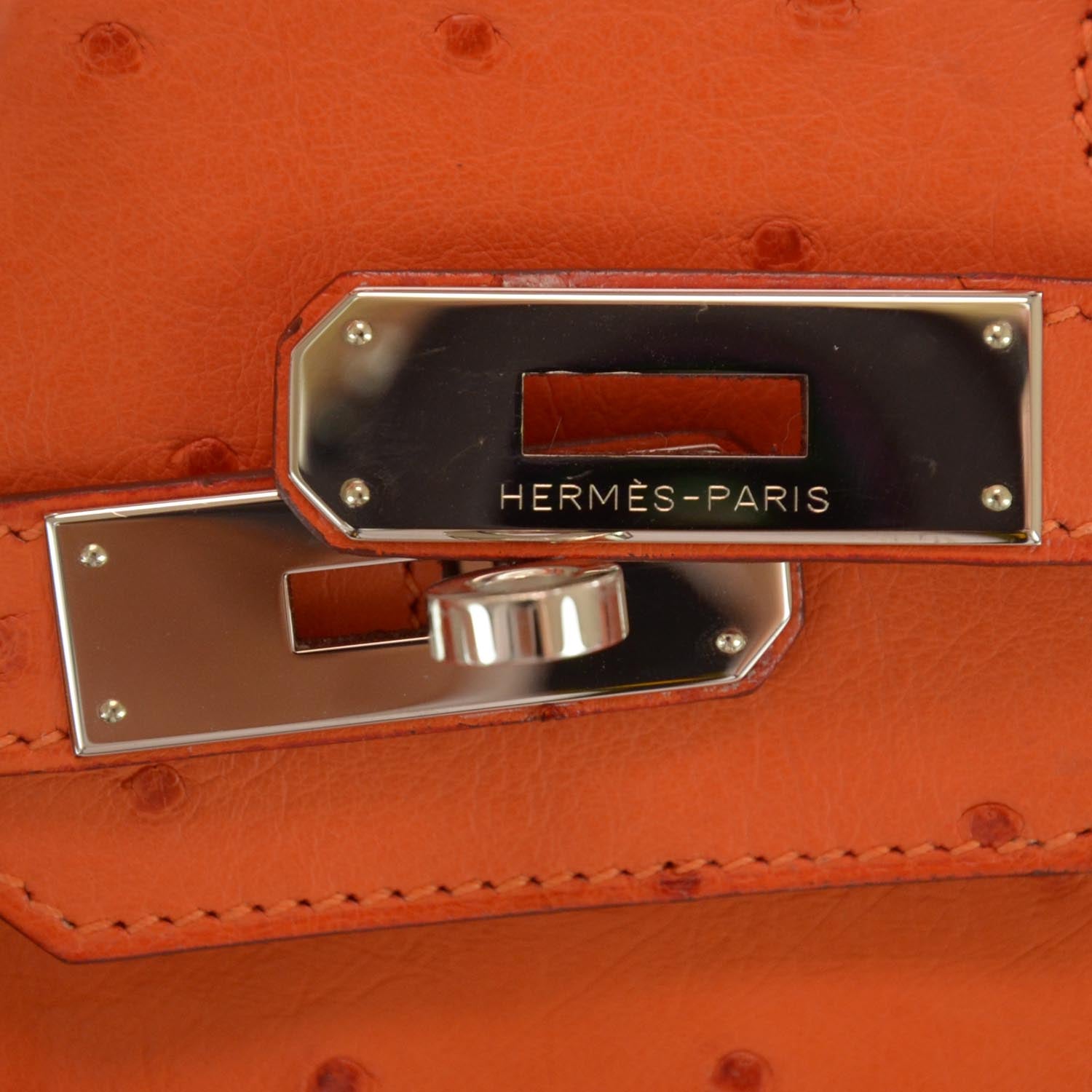 Hermes Ostrich Birkin 30 Tangerine Orange 5 of 9