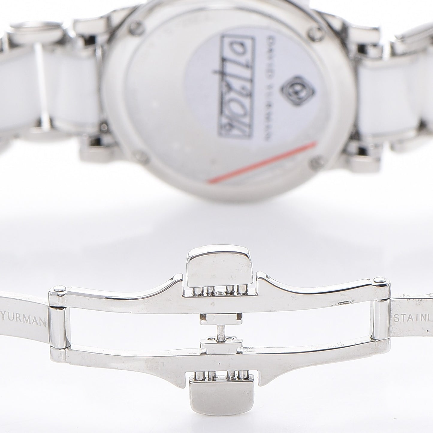 Stainless Steel Ceramic Diamond 30mm Classic Quartz Watch White