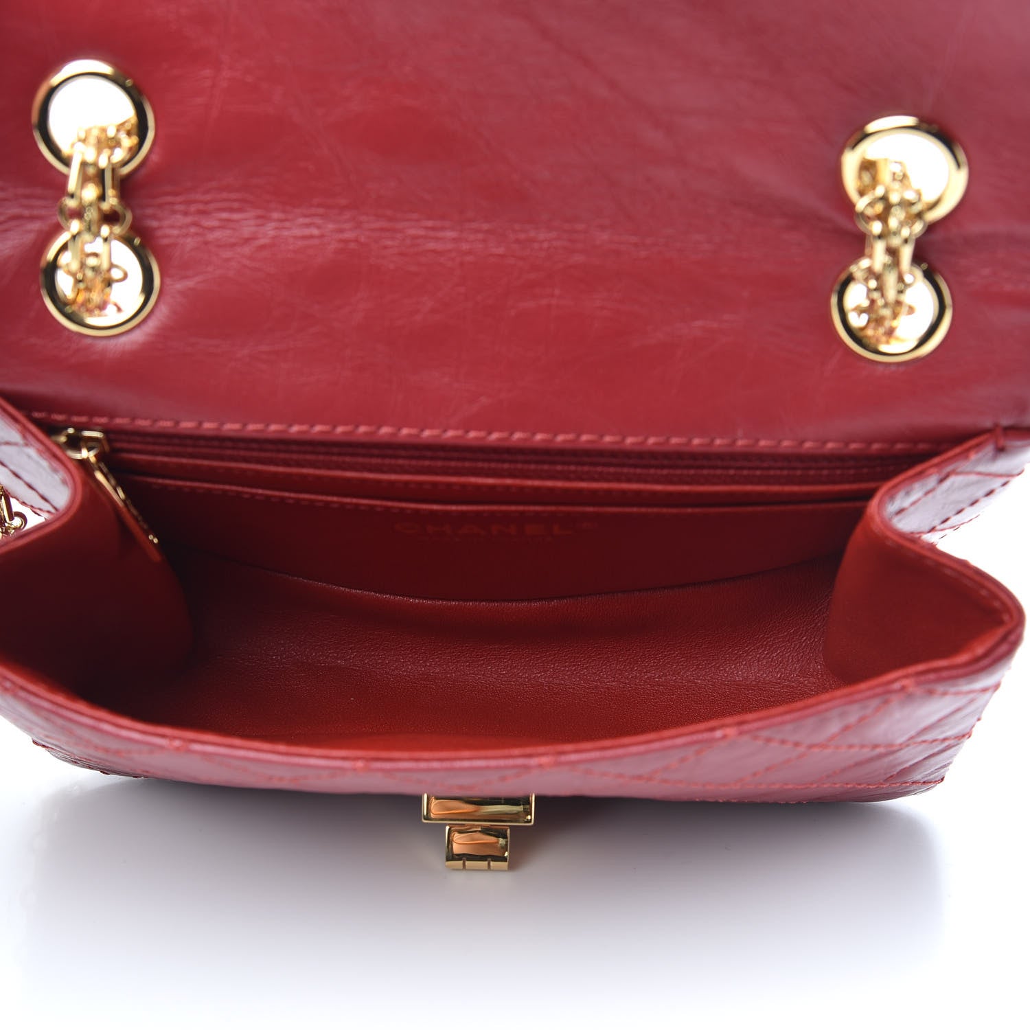 Chanel Aged Calfskin Quilted 2.55 Reissue Mini Flap Red 6 of 11