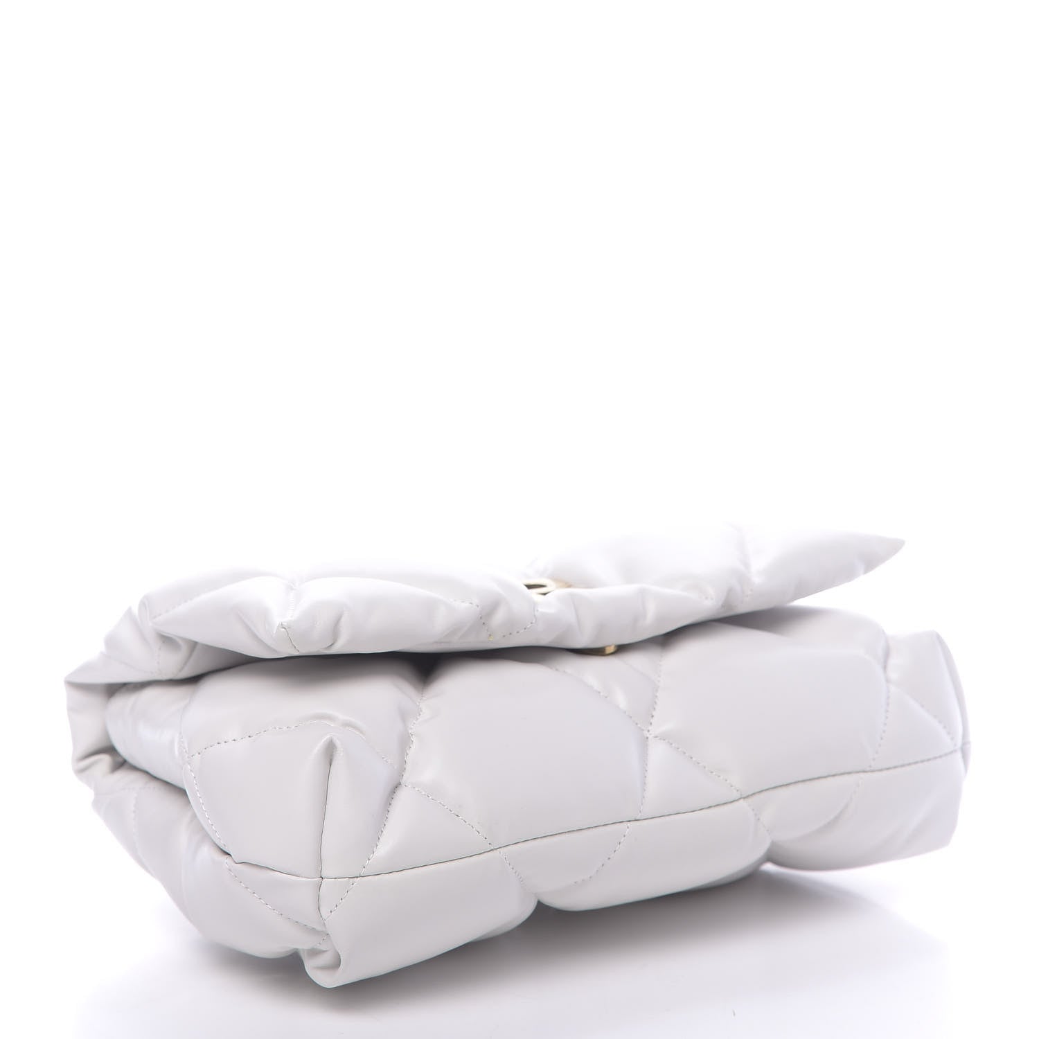 Balenciaga Nappa Calfskin Quilted Touch B Puffy Clutch White 4 of 9