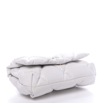 Balenciaga Nappa Calfskin Quilted Touch B Puffy Clutch White 4 of 9