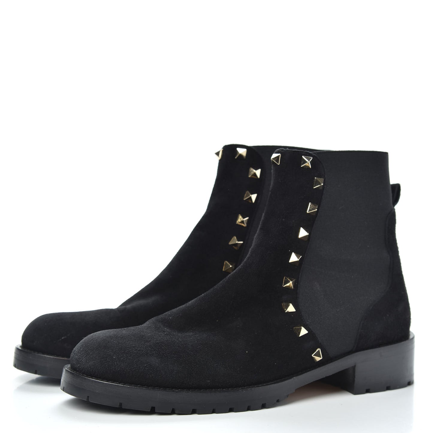 Suede Womens Rockstud Beatle Chelsea 20mm Ankle Boots 38 Black