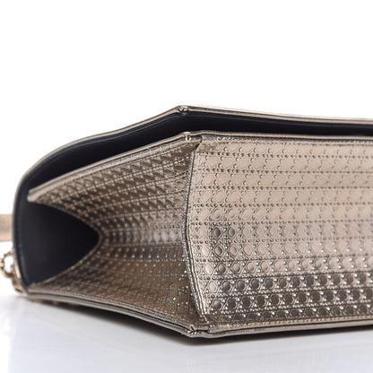 Christian Dior Metallic Patent Micro-Cannage Medium Diorama Flap Bag Gold 7 of 11