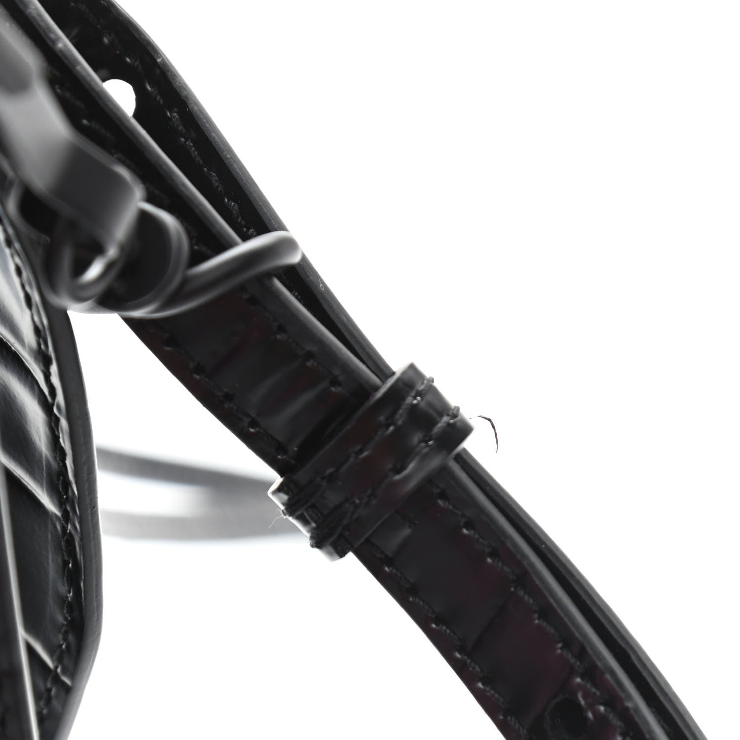 Balenciaga Semi Shiny Calfskin Crocodile Embossed Neo Classic Black Hardware Mini City Black 10 of 10