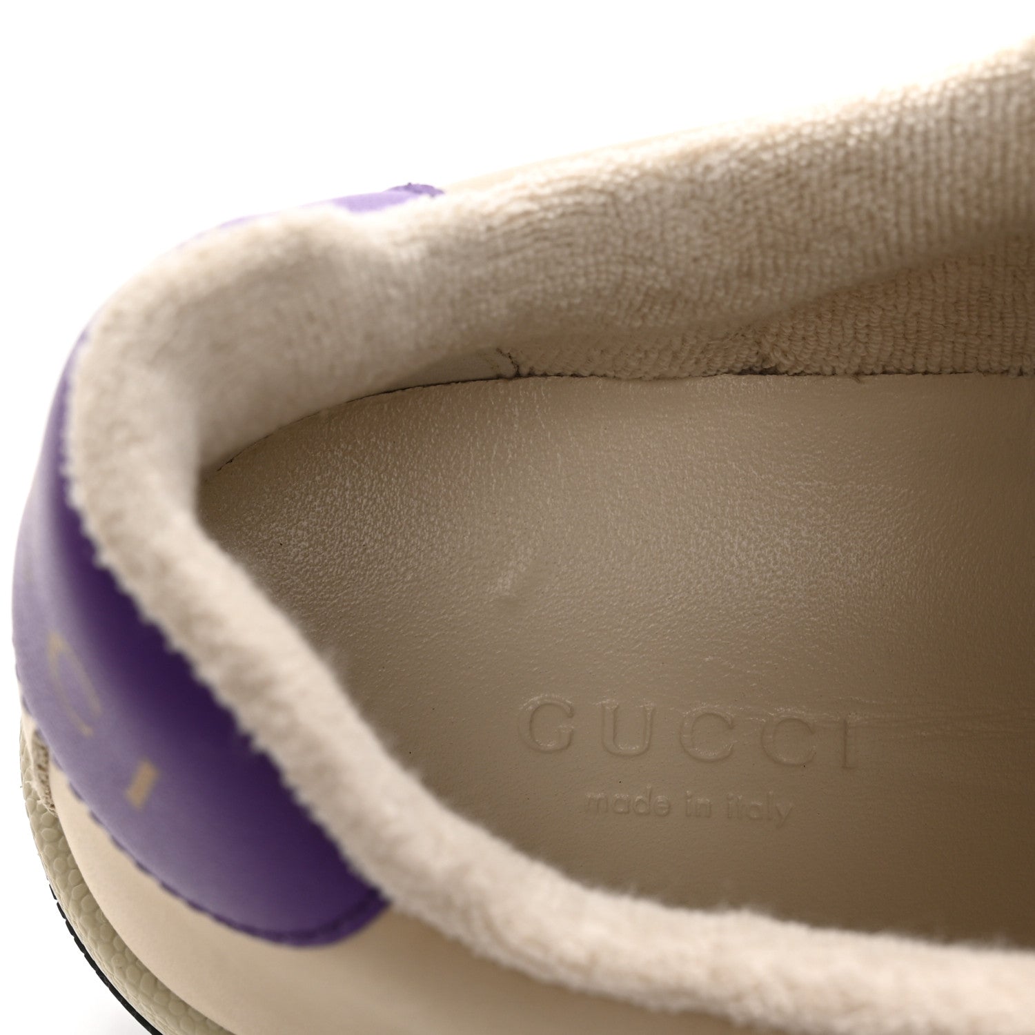 Gucci Calfskin Lame GG Monogram Web Womens Screener Sneakers 36.5 Blue Silver Dusty Milk Shine Purple 12 of 16