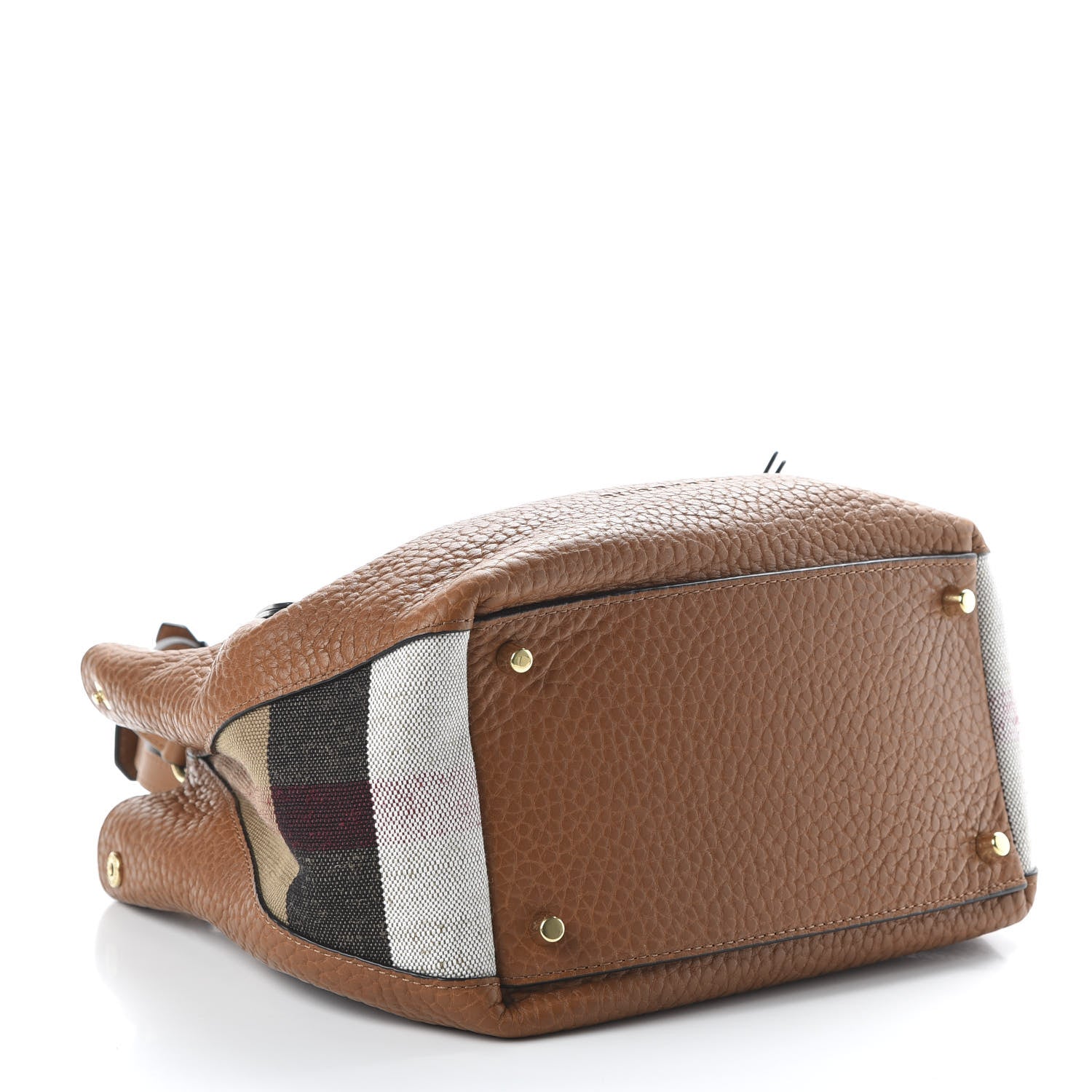 Burberry Grainy Calfskin House Check Small Maidstone Saddle Brown 3 of 8