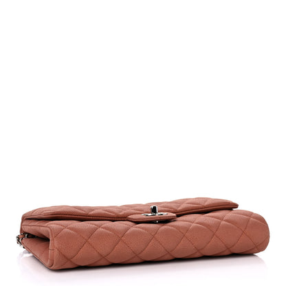 Chanel Iridescent Caviar Quilted Clutch With Chain Flap Light Brown 4 of 12