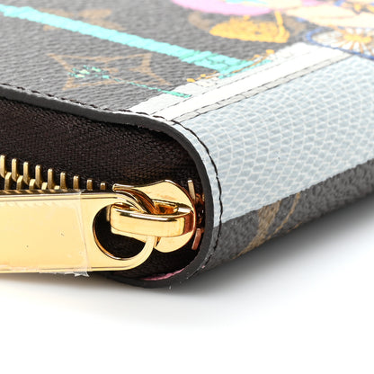 Louis Vuitton Monogram 2022 Christmas Animation Paris Zippy Wallet Pink 11 of 12