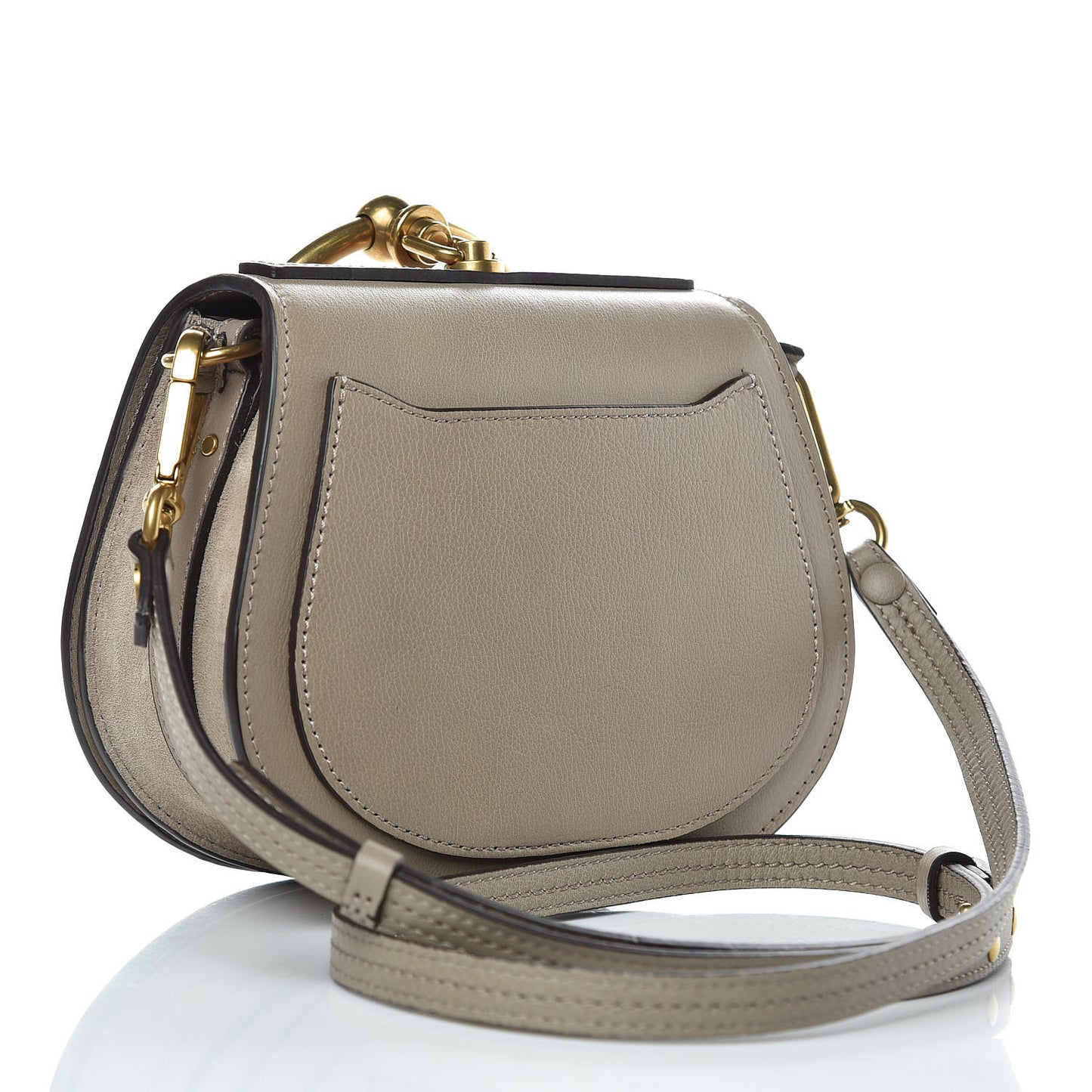Calfskin Suede Small Nile Bracelet Bag Motty Grey
