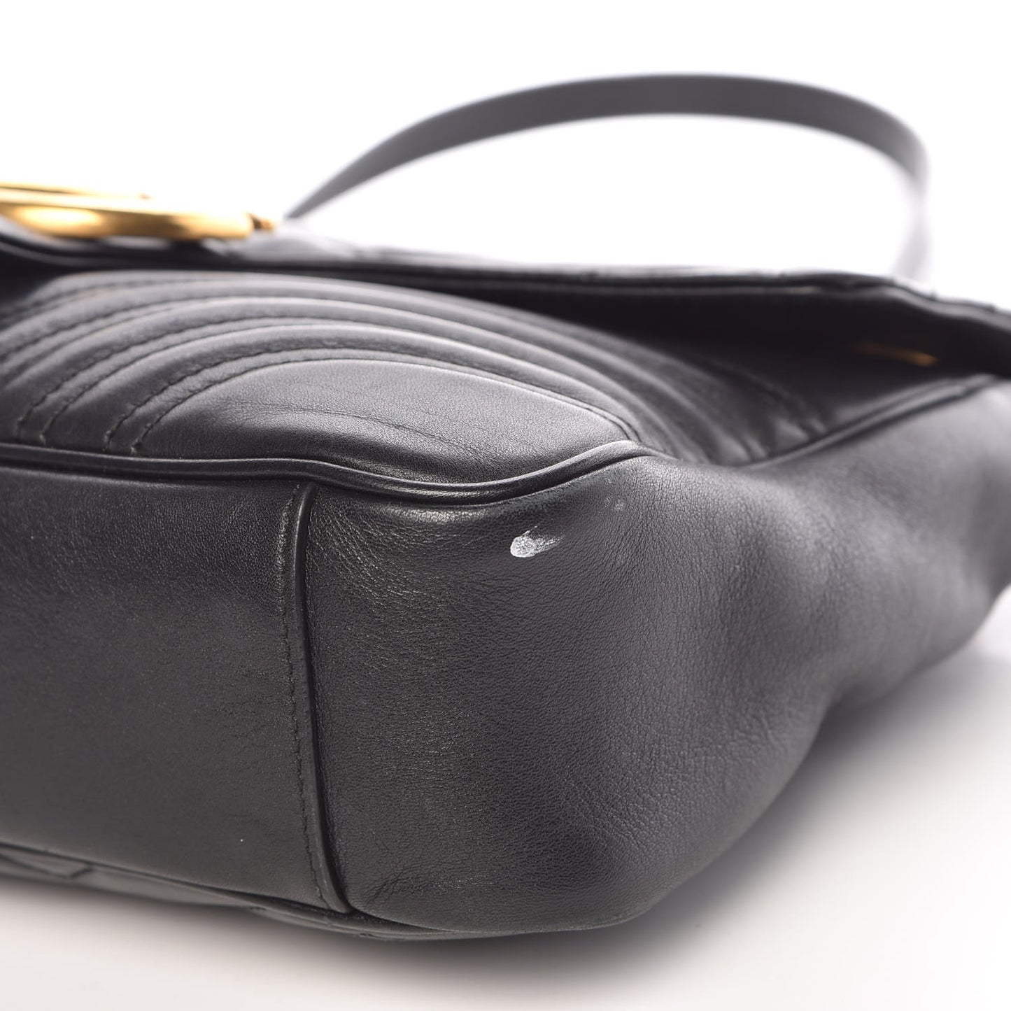 Calfskin Matelasse Medium GG Marmont Shoulder Bag Black
