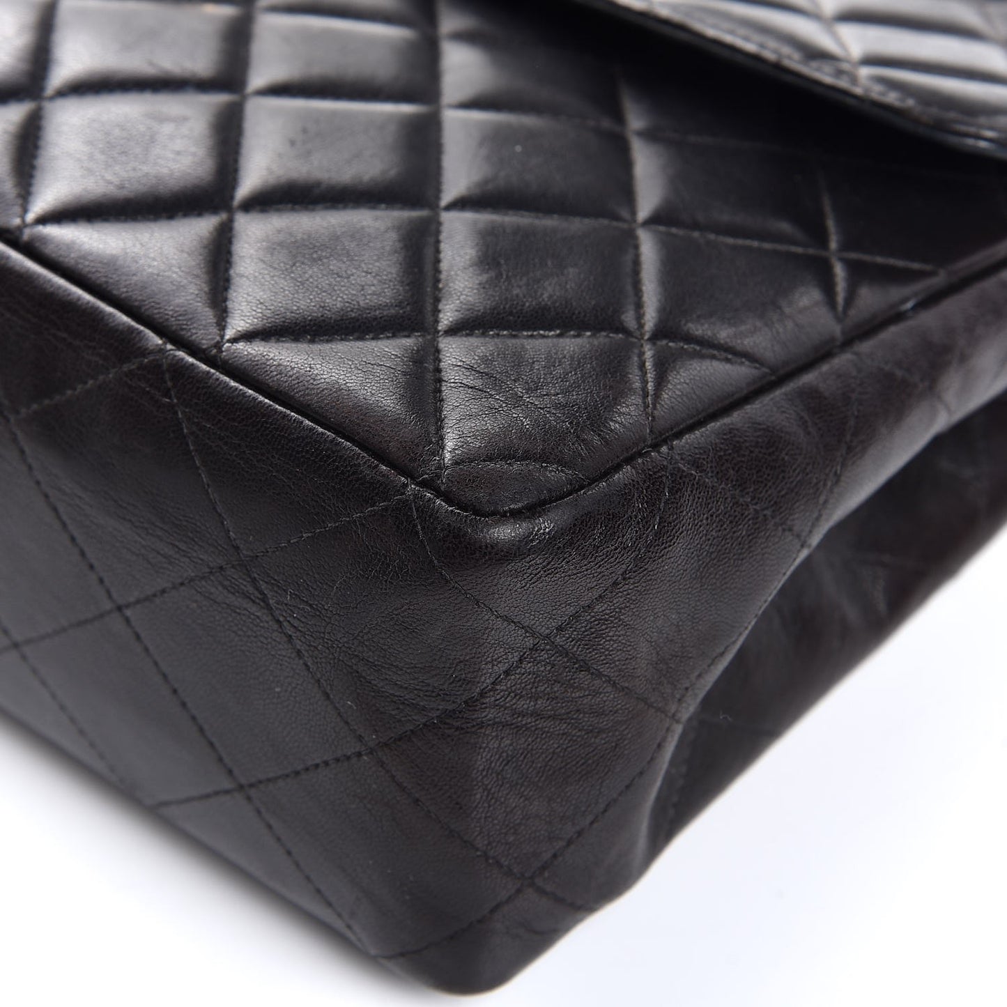Lambskin Quilted Jumbo Single Flap Black
