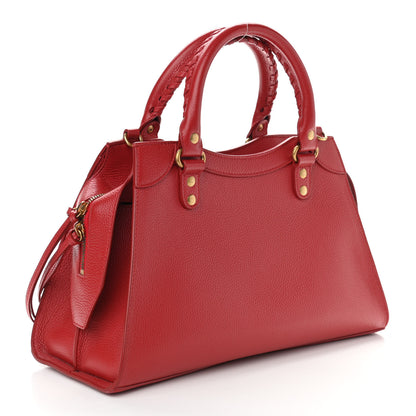 Balenciaga Grained Calfskin Neo Classic Gold Hardware S City Medium Red 3 of 11