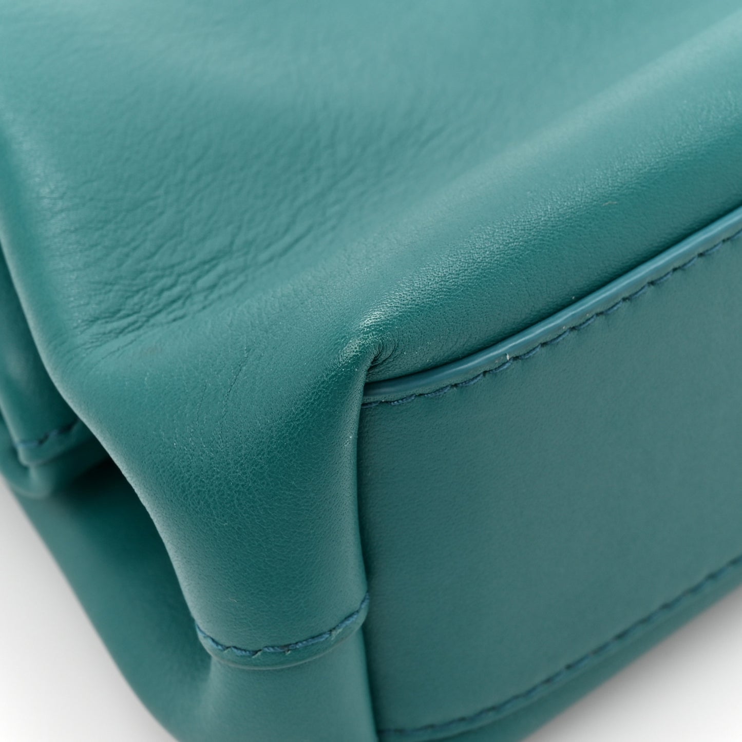 Calfskin Small The Point Triangle Bag Mallard