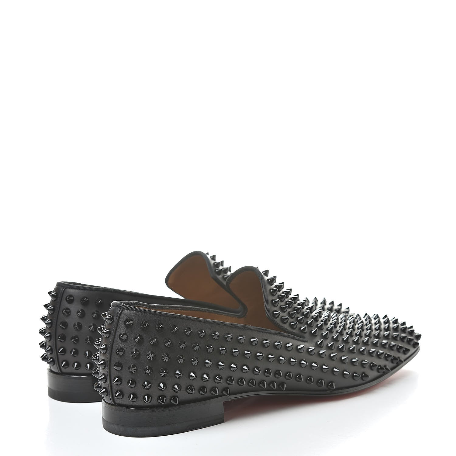 Christian Louboutin Calfskin Spikes Mens Dandelion Flat Loafer 44 Black 4 of 10