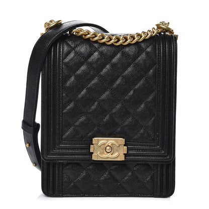 Chanel Caviar Quilted North South Boy Flap Black 1 of 8