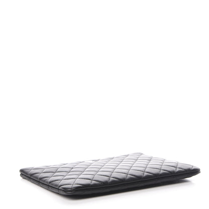 Chanel Lambskin Quilted Medium Cosmetic Case Black 4 of 9
