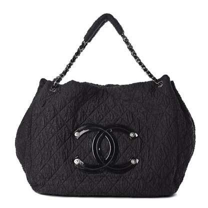 Chanel Nylon Patent Quilted CC Tote Black 1 of 10