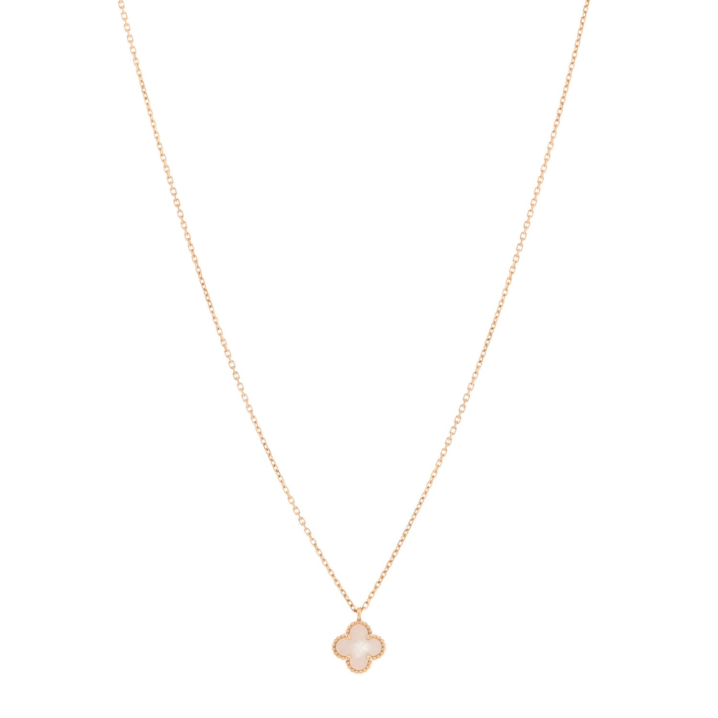 18K Yellow Gold Mother of Pearl Sweet Alhambra Pendant Necklace