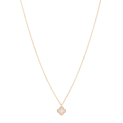 Van Cleef & Arpels 18K Yellow Gold Mother of Pearl Sweet Alhambra Pendant Necklace 1 of 5