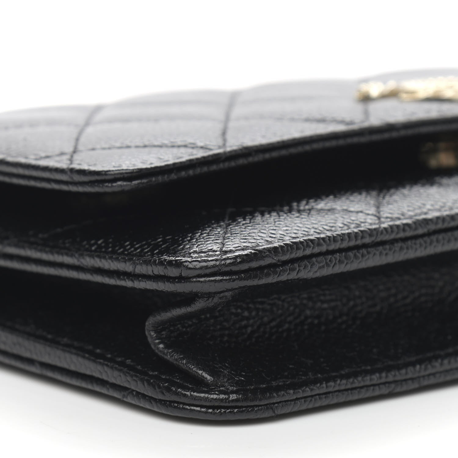 Chanel Caviar Quilted Chain CC Wallet On Chain WOC Black 10 of 12