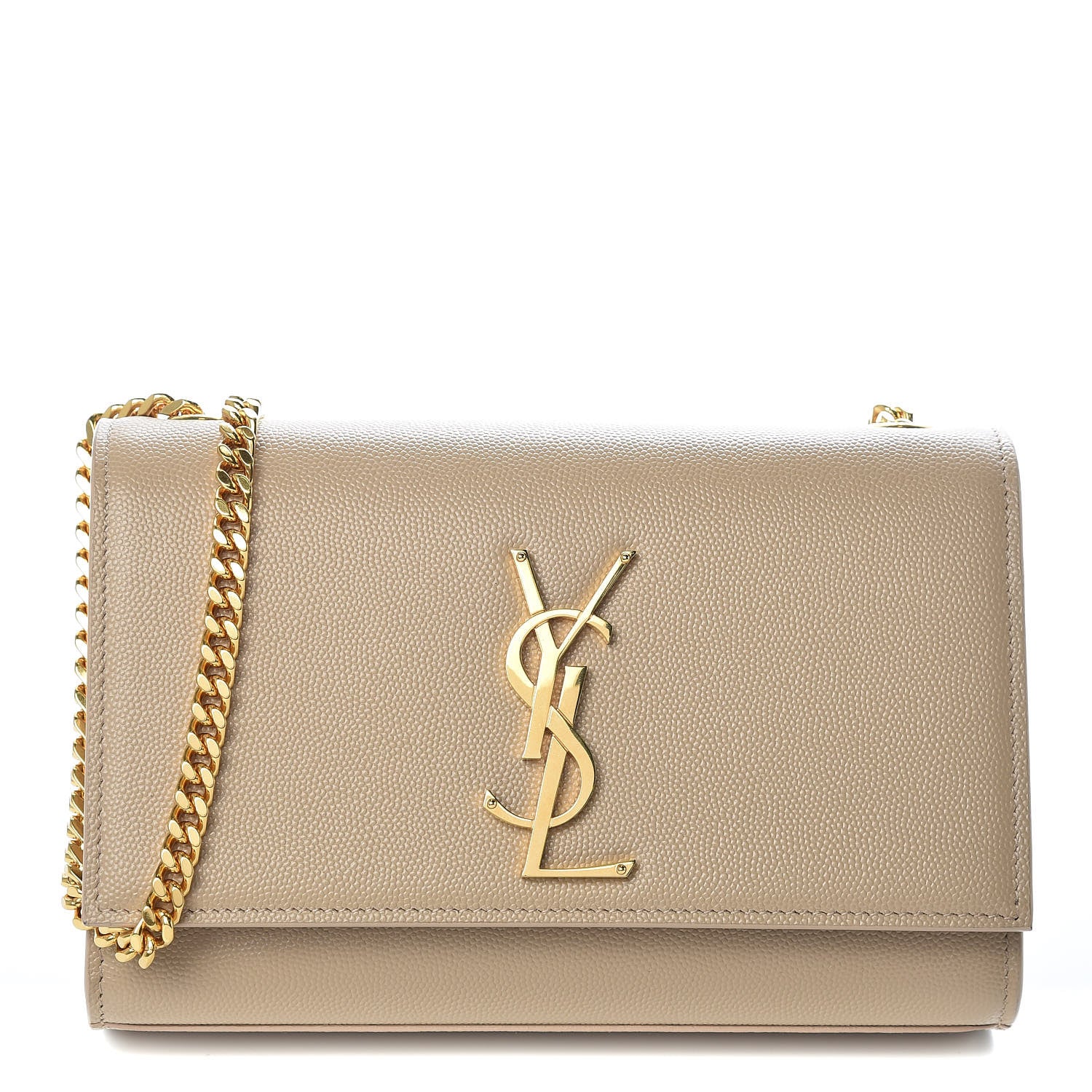 Saint Laurent Grain De Poudre Small Monogram Kate Satchel Nude Powder 1 of 10