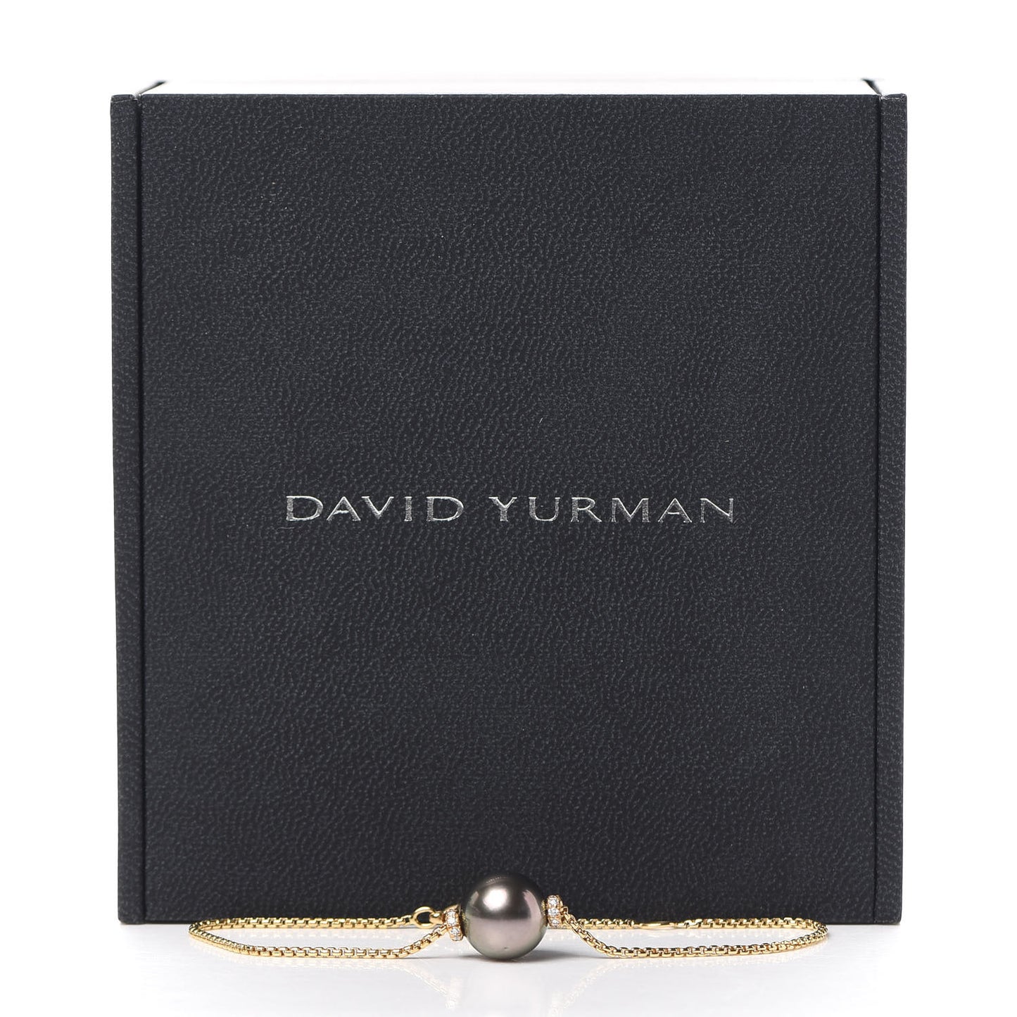 18K Yellow Gold Diamond Tahitian Pearl Solari Single Station Adjustable Bracelet Grey